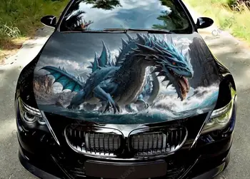 Animal Blue Sea Dragon Custom Car Hood Vinyl Lipdukas Wrap Vinilo plėvelė Variklio dangtelis Decals lipdukas Automobilių aksesuarai Dekoravimo dovana
