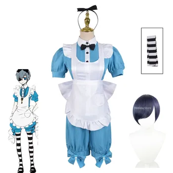 Anime Cosplay kostiumai Juoda Butler Alice Kuroshitsuji Ciel Phantomhive tarnaitė Prijuostės suknelė Uniforminė apranga Helovino kostiumai Moterys