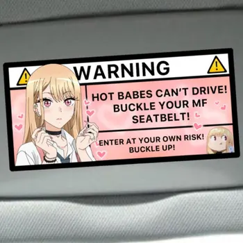 Anime Rožinis įspėjamasis automobilio lipdukas Vidaus apdailos skydelis Skydelis Karšti kūdikiai negali vairuoti Dekoravimo priedai Vinilo lipdukai