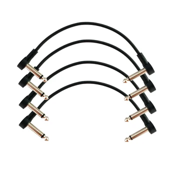 Anti-noise elektrinės gitaros pedalo garso kabelis 4 colių 10 cm 1/4 stataus kampo pedalo jungčių rinkinys 4 dalių rinkinio jungtis
