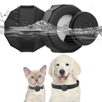 Apsauginis dėklas, skirtas Apple Airtag silikoninis minkštas Airtags laikiklio dangtelis šuniui Katės antkaklis Naminių gyvūnėlių GPS sekiklio laikiklis AirTag dėklui