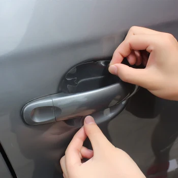 Automobilio durų dubuo Apsaugos nuo įbrėžimų lipdukas 4PCS Universal Transparent Clear Protection Wrist Of Door Protective Film Auto Accessories