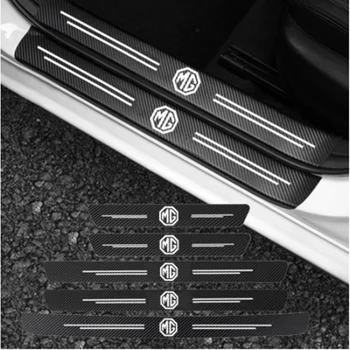 Automobilio durų slenksčio įbrėžimo plokštelė, skirta MG 6 350 550 ZT 7 ZS HS GS 3 TF 5 RX5 ZR GT anglies pluošto lipdukai Bagažinės galinio buferio lipdukai