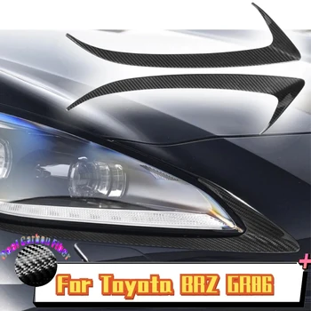 Automobilio priekinių žibintų dangtelio apdaila Antakių lipdukas Tikro anglies pluošto priekinių žibintų apsauga, skirta Toyota BRZ GR86 2022 2023
