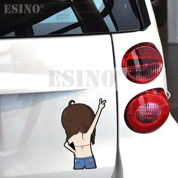 Automobilio stilius Automobilių aksesuaras Sexy Girl Shadow PVC Vandeniui atsparus lipdukas Dekoratyvinis raštas Vinilo automobilio buferio kėbulo lipdukas