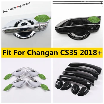 Automobilis Lauko durų rankena Dubenėlio rėmo dangtelio apdaila ABS chromo / anglies pluošto išoriniai priedai Changan CS35 2018 - 2020