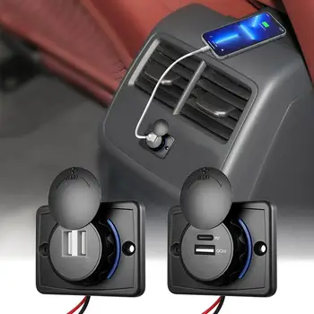automobilyje montuojamas mobiliojo telefono įkroviklis Dviejų prievadų LED indikatoriaus lemputė Automobilio autobuso modifikavimas Automobilio įkrovimas Dvigubas USB įkroviklis