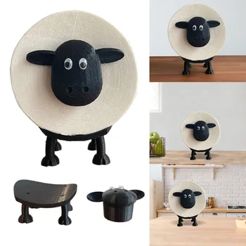 Avių tualetinio popieriaus laikiklis Sudedamas juodas avių tualeto ritininis laikiklis namų vonios kambario tuštybės naktiniams stovams