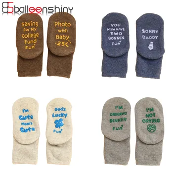 Balleenshiny anglų kalbos abėcėlės kūdikių kojinės mergaitėms berniukams grynos spalvos išdavimas 