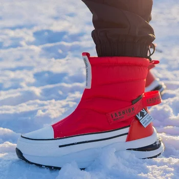 Batai Moteriški įvairiaspalviai sniego batai Sutirštinti šilti ir neslystantys poros batai Pliušiniai vandeniui atsparūs laisvalaikio žieminiai batai Nauji