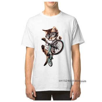 BMX CAT marškinėliai Swag Vyrai DVIRATIS MOTOKROSAS T marškinėliai trumpomis rankovėmis Populiarūs Jaunojo Tėvo dienos dovanų topai Trikotažas 3D spausdinta medvilnė TShirt