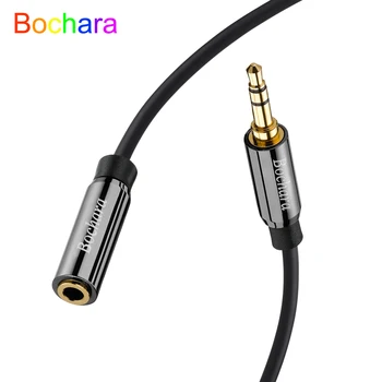 Bochara paauksuotas 1/8'' TRS 3.5mm stereofoninio lizdo prailginimo kabelis vyriškas ir moteriškas OFC garso ekranuotas 1.8m 3m