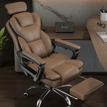 Boss Prabangi biuro kėdė Kompiuteris Patogi kojų atrama Šiaurės šalių dizaineris Žaidimų kėdė Sostas Odiniai Sillas de Gamer baldai