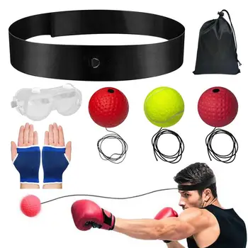 Boxing Reflex Headband Set Punching Speed Training Wearable Ball Set With Elastic Headband Reaction Trainer Improve Reaction Response Trainer