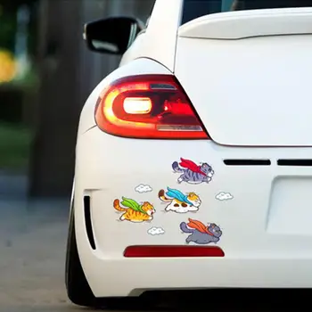 Car Cartoon Cat lipdukai Kūrybiniai automobilių lipdukai Mieli kačių raštai Transporto priemonės universalūs vandeniui atsparūs animacinių filmų lipdukai