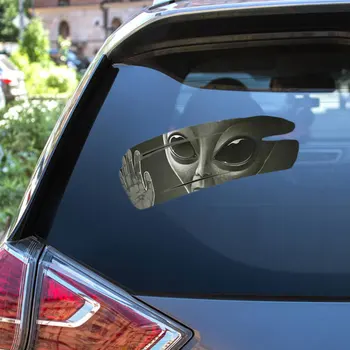 Cartoon Alien Car lipdukų dekoracijos Lipnus krekingo PVC vinilas 