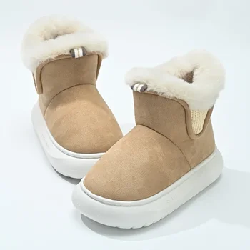 Casual Flat Moteriški batai 2023 Nauji pliušiniai šilti moteriški sniego batai Lengvi ir patogūs kambariniai medvilniniai batai Zapatos De Mujer