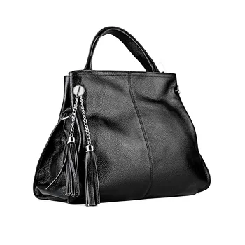 Casual Genuine Leather Bag for Women First Layer Cow Leather Handbag Large Fashion Ladies Tote arba Shoulder Bags