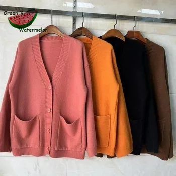 Casual Loose Basic Slim Ins Cardigan Women Autumn New Solid Color Simple Woman Cardigan Megzta mada Chicly Top Women