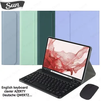 Clavier AZERTY for Coque Samsung Galaxy Tab S9 FE 10.9'' Dėklas Tastatur Deutsch QWERTZ Tab S9 FE klaviatūra 2023 SM-X510 X516B