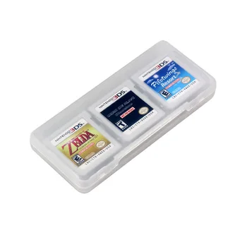 Clear 6 in 1 žaidimo kortelių laikymo dėklo kasetės dėžutė, skirta Nintendo 3DS XL LL NDS DSi