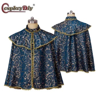 Cosplaydiy Unisex Renesanso didikai Princo apsiaustas Viduramžių vintažinis kilmingas kyšulys Vyrai Moterys Prabangus Tudoro periodo skara Apsiausto kostiumas