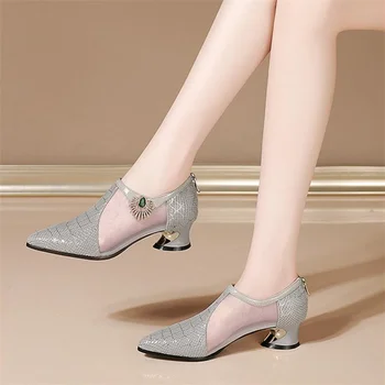 Cresfimix Women Classic Beige High Quality Pu Leather Slip on Heel Shoes Lady Fashion Black Office Heel Shoes Zapatos B6052e