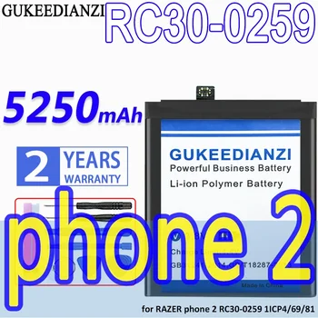 Didelės talpos GUKEEDIANZI baterija 5250mAh skirta RAZER telefono 2 RC30-0259 1ICP4/69/81 telefonas2