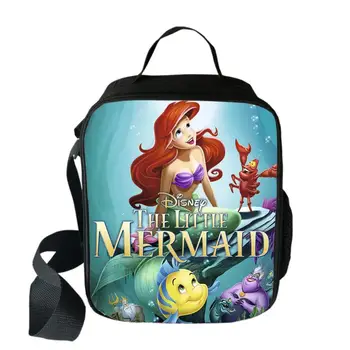 Disney Mažoji undinėlė apsaugo pietų krepšius Berniukai Mergaitės Kelionės krepšiai Pikniko maistas Švieži laikymo krepšiai Mini pasiuntinio krepšys