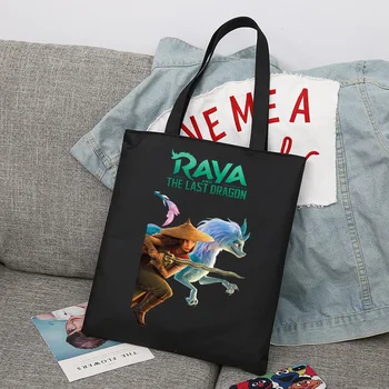 Disney Raya and The Last Dragon Foldable Reusable Cloth Shopper Harajuku Bag Student Canvas Tote Bag Shopping Bag Handbag
