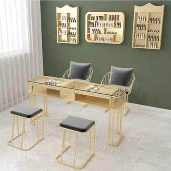 Dizaineris Nagų stalas Nagų salonas Tech Registratorė Modernus manikiūro stalas Profesionalus Mesa De Manikiūras Nagų salono baldai MQ50NT