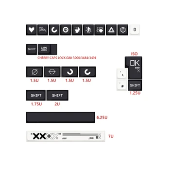 Dropship 128 Keys Mechanical Keyboard Keycaps XDA Height PBT Keycap Print Stream DYE SUB for 60/61/64/68/78/84/87/96/980/104/108