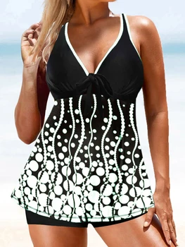 Dviejų dalių spausdinta paplūdimio suknelė Moterys 2023 m Maudymosi kostiumėliai Moteriškas maudymosi kostiumėlis Vasaros Takini paplūdimio apranga Maudymosi rinkiniai