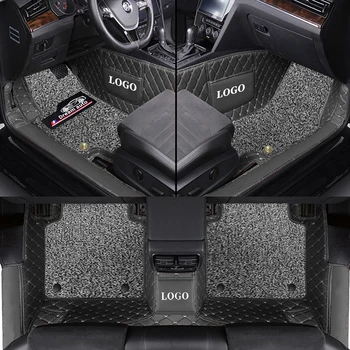 Dvigubi automobiliniai grindų kilimėliai Peugeot 508L 2022-2024 odinis šenilo automobilių kilimėlis pilno komplekto salono aksesuarai individualaus logotipo kilimas