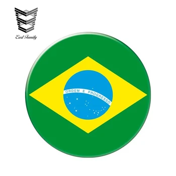 EARLFAMILY 13cm x 13cm Auto Moto dviračio lagaminas Nešiojamojo kompiuterio vėliava apvali Brazilijos lipdukas Atspindintis automobilio lipdukas Vandeniui atsparus 3D automobilio stilius