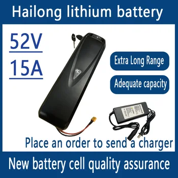 eBike baterija 52V 15ah Hailong Max40A BMS 500W750W 1000W 1500W 21700 Cells Pack elektrinis dviratis ličio jonas