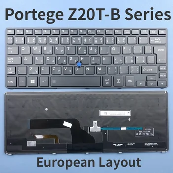 europietiška nešiojamojo kompiuterio su foniniu apšvietimu klaviatūra, skirta Toshiba Portege Z20T-B Z20T-B2110 Z20T-B2111 Z20T-B2112 serijai