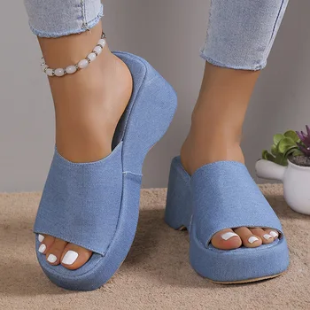 Fashion Sandals Summer Women's Thick Sole Slippers New Casual Slippers Open Toe Sandals Size 36-43 Platform Sandals Female Shoes