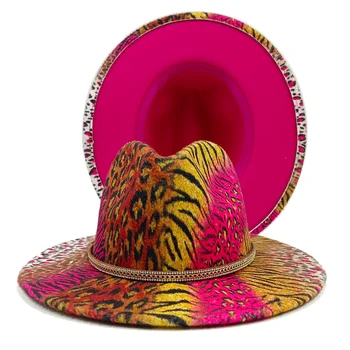 Fedora Rose Red Print Vyrų ir moterų mada Panama Hat Retro Gradient Jazz Hat sombrero hombre шляпа мужская