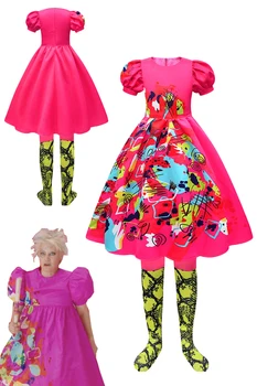 Filmas barbei Keista Barbei Cosplay vaikiška suknelė Margot užmaskuoti spausdinti sijonai Vaikai Mergaitės Fantazija Helovinas Vaidmenų žaidimų apranga