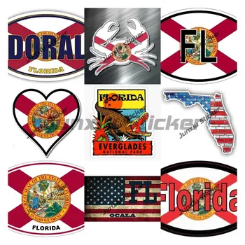Floridos lipdukas Floridos Floridos Majamio paplūdimio vėliavos žemėlapis Lipdukai Lipnūs lipdukai automobiliams Visureigių individualūs lipdukai automobilių dekoravimui