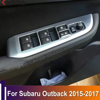 For Subaru Outback 2015 2016 2017 Interjero aksesuarai Durų porankių skydelis Dangtelio lipdukas Langų pakėlimo jungiklio mygtukas Apdaila Matinis