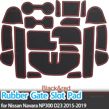 Gate Slot Cup Mat Car Anti-Slip Door Groove Pad Rubber Coaster Interjeras Nissan Navara NP300 D23 2015 2016 2017 2018 2019