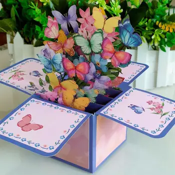 Gimtadienio jubiliejaus diena Atogrąžų žydėjimas Ramunė/Gvazdikų popierinės gėlės Rožė/lelija/Saulėgrąžos/Tulpė 3D pops-up puokštė
