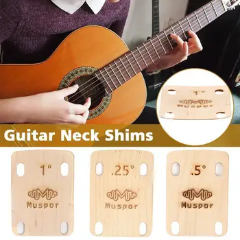 Gitaros kaklas Shims 3 vnt Elektrinės gitaros armatūros plokštės 0,25 0,5 1 laipsnio storio žalvario blizgučiai gitaros boso kaklui R R9M2
