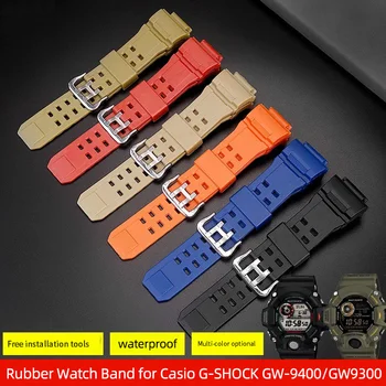Guminis laikrodžių juostos dirželis, skirtas Casio G Shock GW-9400 GW9300 serijos pakaitinis dervos dirželis Vandeniui atsparios laikrodžių juostos priedai