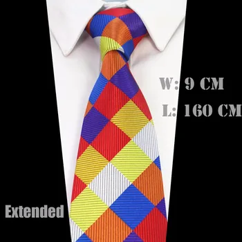GUSLESON New Arrivel Ypač ilgo dydžio kaklaraištis vyrams 160cm*9cm Kaklaraištis Plaid Paisley Šilko žakardo austas kaklaraiščio kostiumas Vestuvių vakarėlis