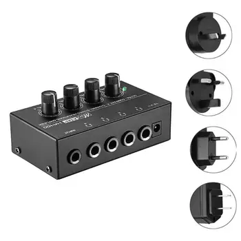 HA400 4 kanalų mini Au-dio stereofoninis ausinių stiprintuvas su maitinimo adapteriu JAV / JK / ES / AU kištukas