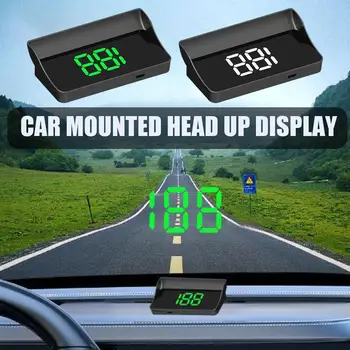Head Up Display GPS HUD Digital Spidometer Plug And Play For All Cars Big Font KMH Priekinio stiklo projektorius Automobiliniai priedai