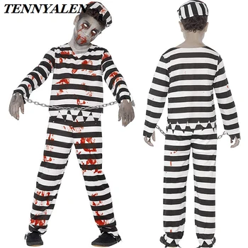 Helovino siaubo Cosplay kostiumas 2020 Naujo stiliaus vaikų vakarėlio spektaklis Kostiumas Karnavalas Siaubo kalinių drabužiai 3-14Y